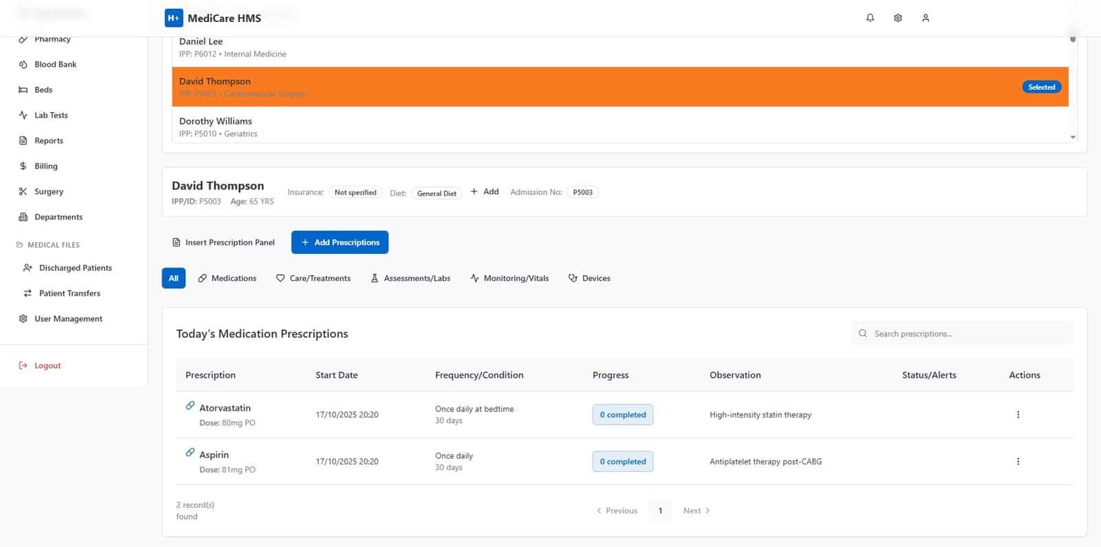 Electronic Health Record integrated with Patient Administration System